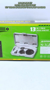 1 Set Hole Saw Kit GNT Isi 13 PCS - Hole Saw Set Mata Bor Pelubang Kayu GNT Isi 13pcs Tajam Presisi.