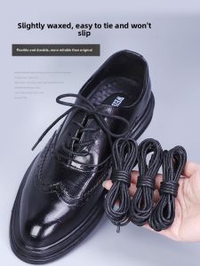 Waxed Leather Shoelaces Mens Black British Business Martin Boots Long Brown Cowhide Shoestrings Womens Thin Leather Lace