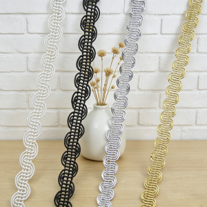 5m/16.4ft Each Pack 1.0cm Lace Trims Ribbon for Wedding Dress bras Costume Curtain braid cord Pillow DIY Handmade Craft Decorat