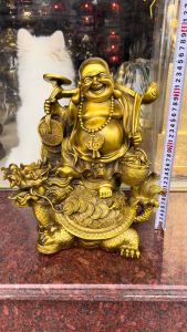 Di lặc cưỡi long quy bằng đồng phong thủy tài lộc cao 36cm ngang 31cm nặng 7kg