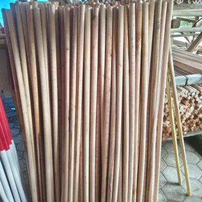 tongkat pramuka kayu Mera putih dan polos panjang 160cm diameter 3cm