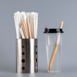 Degradable Four-Layer Thickened Paper Straws Pearl Milk Tea Food-Grade Independent Packaging Sharp-Pointed Disposable Straws