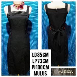 OL (OVERALL) MIDI DRESS HITAM(VALENCIA) 349
