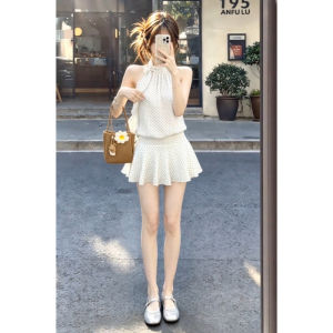 Y6Y | Bộ Đồ Hai Mảnh Đầm Ngắn Không Tay Phong Cách Pháp