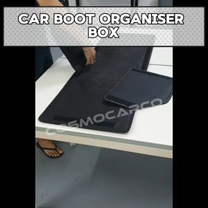 SG Seller FAST Delivery – Foldable Car Boot Organizer Portable Storage Collapsible Big Capacity Box Organiser Rear Trunk Container Holder –Medium Size Wear Resistant Leather BLACK – Automobile Accessories Automotive Accessory