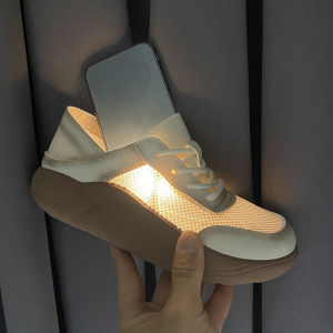 one yona Womens Shoes 2023 New Fashion Spring Thick-Soled Women Sneakers Mesh Breathable Korean Style Low-top Comfy Casual Platform Shoes Flat Shoes Women Lightweight Sports Shoes Non-slip Running Footwear Casual