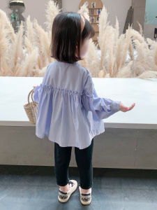 Spring Fashionable Girls Shirt Baby Doll Top Korean Style Long Sleeve Childrens Blouse Spring Autumn Wear for Little Girls