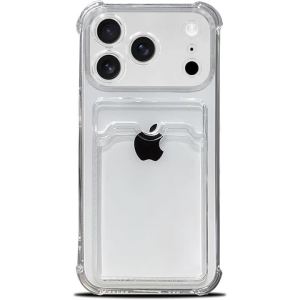 Ốp Điện Thoại Trong Suốt Có Khe Đựng Thẻ Cho iPhone 17 Pro Max Air 17E 16E 16 Plus 15 14 13 Mini 12 11 SE 2022 2020 Chất Liệu TPU Chống Sốc