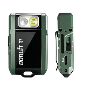 Boruit | BORUiT R7 Keychain Flashlight 800LM Mini LED Torch Type-C Rechargeable RGB Keychain Light Magnetic Flashlight Pocket Work Light