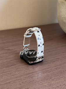 Leather Dot Metal Heart Apple Watch Strap