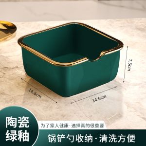 ชั้นวางของครัวเซรามิก ZUNMOS ไม่ต้องเจาะรู จัดระเบียบส้อมและตะเกียบในครัว เรียบหรู ทนทาน สำหรับใช้ในครัว