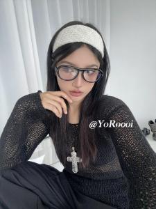 Yoroooi Bloggers Same Style Classic Style Plaid Wide Edge High Skull Top Elegant Headband Easiest for Match Plain Practical Hair Accessories