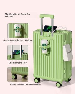 MIMANI | Large Capacity 20 Inch Womens Luggage Carry-On Suitcase Fashionable ABS+PC Material With Password Lock And Four-Wheel Rotation