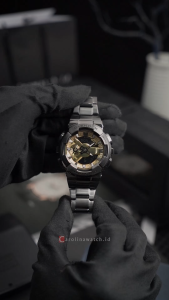 Jam Tangan Pria Casio G-Shock GM-110BD-1A9 Digital Analog Dial Black Stainless Steel Band