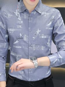 HENGYUANXIANG | Stylish Long Sleeve Mens Shirt Fashionable Retro Trendy Autumn Top New 2025 Standard Fit Button Detail Iron Free Polyester Blend