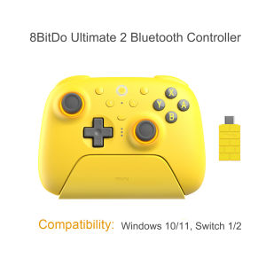 8BitDo | 8BitDo - Ultimate 2 Wireless Bluetooth Controller with Charging Dock TMR Joysticks & 8Speed for Nintendo Switch 1/2PCWindows