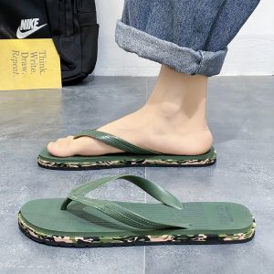 Mens Summer Outdoor Anti-slip Wear-resistant Rubber Toe Post Slippers Sports Beach Sandals Breathable Comfortable Slip-ons