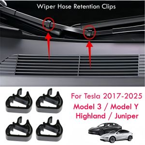 4PCS Windshield Wiper Washer Hose Retention Clips for Tesla Model 3 Y Highland Juniper 2017-2025 Wiper Arm Spray Pipe Tube Hold