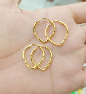 ANTING BULAT DEWASA PERAK 925 LAPIS MAS