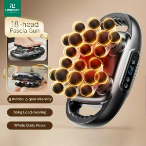 LORDWEY 18-Head Fascia Gun High-Frequency Vibration Body Massage Gun Back and Waist Massager Neck Shoulder Massager Muscle Masajeador