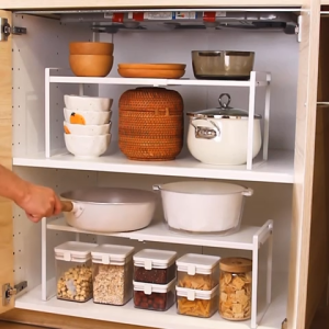 >SG Stock>  Metal Expandable Organizer Rack Kitchen Cabinet Tiered Shelves Kitchen Shelf Adjustable Organizer Rack Kitchen Rack Desktop Rack Space Saver Rack Under Sink Rack Space Saving Shelf Countertop Organizer Rack Space Saving Organizer Rack