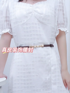 JZ ใหม่เข็มขัดของผู้หญิงชุดเดรสหนังไข่มุกคู่สุดสร้างสรรค์เข็มขัดบางยืดหยุ่นหรูหราสำหรับผู้หญิงเครื่องประดับแฟชั่นเข็มขัดผู้หญิง