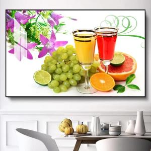 BOJIAJIAJU | Modern Minimalist Creative Fruit and Wine Glass Wall Hanging Picture