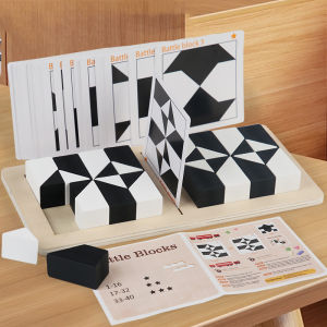 White&Black Building Blocks 2-Player Battle Game Puzzle Tangram Wooden Kids Early Education Toys Children Gift Brain Teaser Game