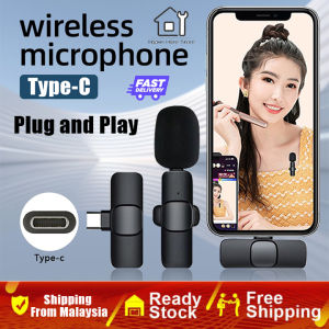 【Shipping From Malaysia】Wireless Lavalier Microphone for Phone Vlogging Cellphone Portable Noise Cancelling Mini Mic