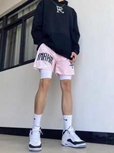 American Basketball Shorts Trendy below the Knee Loose Casual Trend Short-Length Pants Mens Sports Breathable Quick-Drying Training Pant