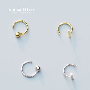 Elegant Pure Silver Ball Hook Earrings Womens Fashion Personality Trendy Korean Style Spring New Arrival AINIAN0257