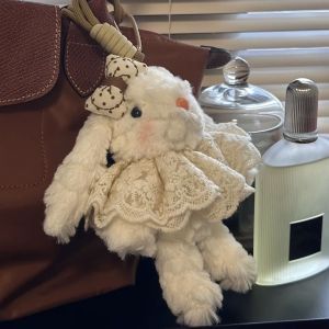 JIFANPAUL | Adorable Floppy Ears Bunny Lace Dress Doll Pendant Bag Charm Gift