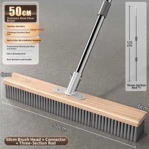Stainless Steel Moss Removal Long Handle Floor Brush