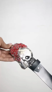 ADD STYLE | IKAT PINGGANG KULIT KEPALA BESI MOTIF TENGKORAK IKAT PINGGANG PRIA KULIT KEPALA BESI MODEL RANDOM KEPALA METAL COD