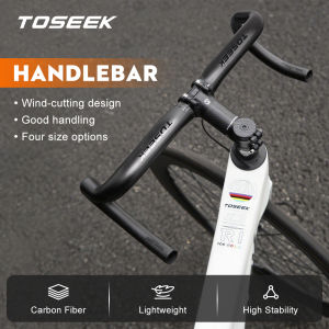 TOSEEK | TOSEEK Full Carbon Fiber Handlebar 380/400/420/440mm Bent Bar Black Matte Finish Road Bike Carbon Handlebar Bicycle Parts