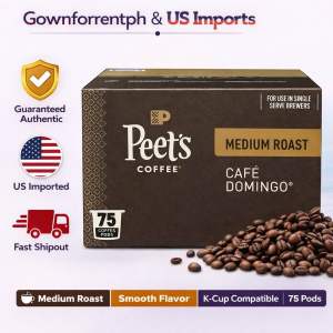 Peet’s Cafe Domingo Medium Roast Coffee Pods 75 Pods | K-Cup Compatible | US Imported (Box not included)