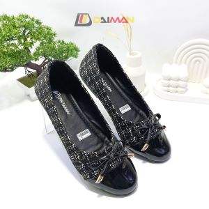 DAIMAN Sepatu Flat Balet Wanita Berpita Terbaru Sepatu Slip On Simple