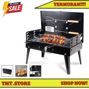 Alat Panggang BBQ Portable Pemanggang Arang Foldable Barbeque Outdoor Grill Stove Anti Karat Mudah Dibersikan