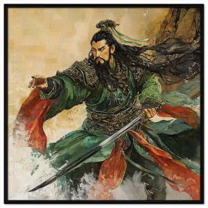 Tranh chân dung tướng quân cổ trang. Tranh treo tường dán tường sơn dầu canvasCGI-1638