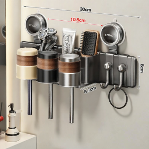TIANDIYU | Bathroom Wall-Mounted Toothbrush And Hair Dryer Organizer
