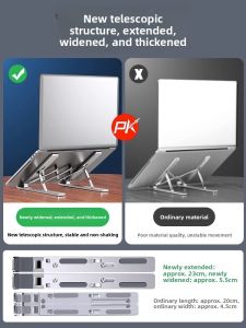 Aluminum Alloy Laptop Stand Desktop Base Support Frame Heat Dissipation Riser Pad Height Adjustable Cushioning Pads
