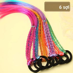 Bộ 6 Dây Buộc Tóc Tết Kiểu Bohemian Nhiều Màu Sắc Dễ Thương Dành Cho Bé Gái 7-13 Tuổi Chất Liệu Polyester