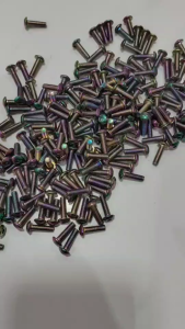 (ขาย 1 คู่) น็อตแต่งไทเทเนียมหัวนูน แบบ 6 เหลี่ยม M4*12 เกลียวยาว 14 มม. รหัส HT-585