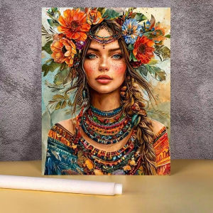 Jigsaw Puzzle Beautiful Red Dress Girl Portrait For Adults Bedroom Wall Art Creative Family Fun Relaxing Brain Teaser Gift