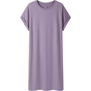 THREEGUN | Cooling Antibacterial Miteproof Short Sleeve Loose Sleep Dress