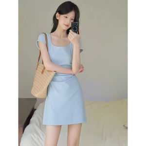 SUHUIQIAN | Slim Fit Waist Cinching Pencil Yellow Summer Dress