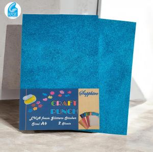 Sapphire Craft Punch A4-sized Self Adhesive Glitter Foam Sheets - Pack of 2 for Arts and Crafts Projects
