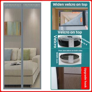 Mosquito-Proof Door Curtain New 2025 Encryption Magic Tape Screen Door Mesh Curtain Diamond Net Partition Curtain Home Use