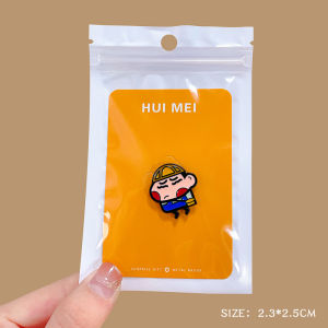 Japanese Style Cartoon Crayon Xiaoxin Peripheral Metal Brooch Cute Cartoon Send Friends Students Badge Pin Men and Women