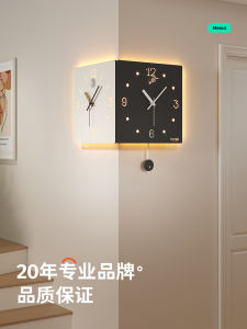 Modern Minimalist Double-Sided Corner Clock Meisda Metal Square Shape Living Room Decorative Hanging Clock Simple Stylish